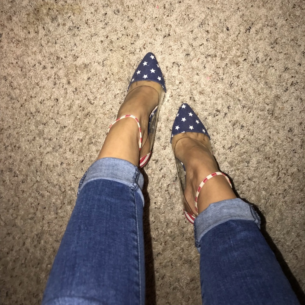 American flag heels. Never used.